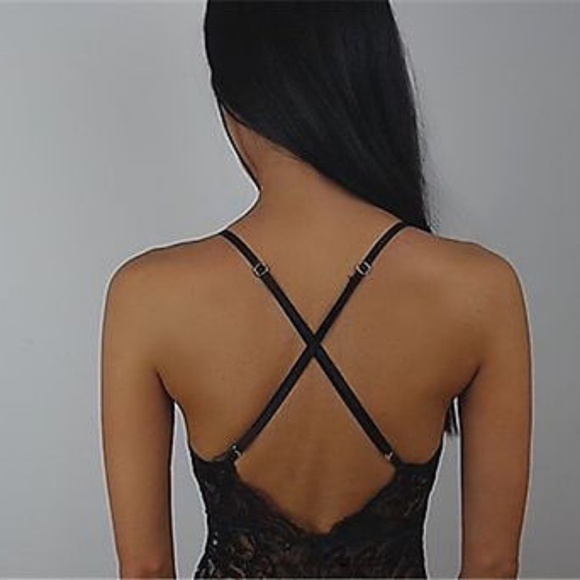 Sexy Sheer Black Lace Stretchy Bodysuit Romper - Picture 2 of 8